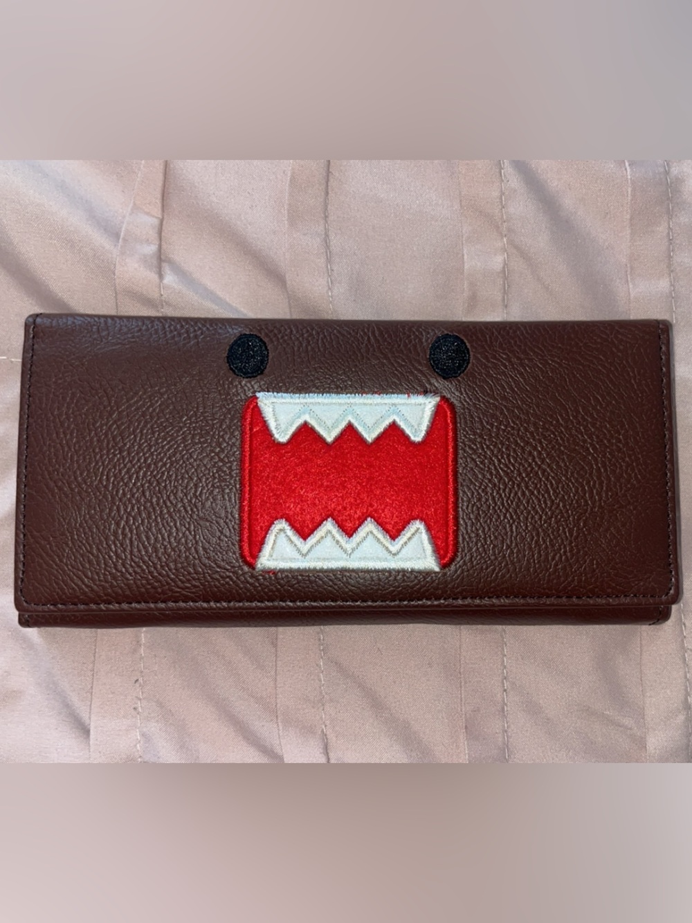 New long Domo Leather Wallet brown with Red Monster Patch